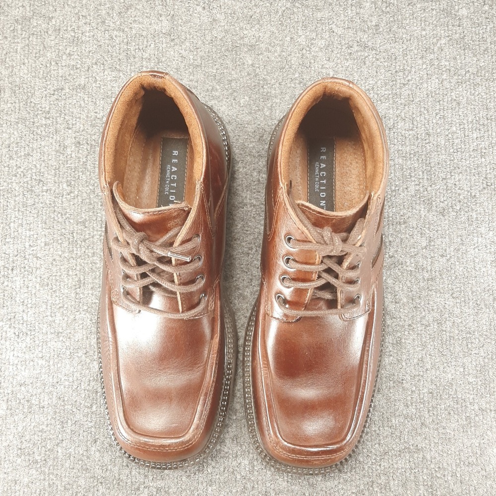 KENNETH COLE Reaction Lug Sole Leather Casual Boot 7.5 Vintage Chukka Y2K Look - Picture 8 of 16